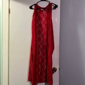 Lularoe Joy - red lace - Size Large